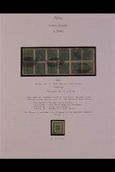 \Y 1917-30\Y 4a Green On Thin To Medium Native Paper, SG 41, A Used BLOCK OF TWELVE From Setting 11, Cancelled With With - Nepal