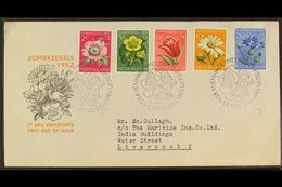\Y 1952 FIRST DAY COVER\Y (1 May) Cultural And Social Relief Fund Set (SG 749/53, NVPH 583/87, On Illustrated FDC To Liv - Andere & Zonder Classificatie