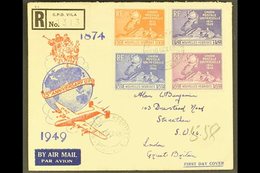 \Y FRENCH 1949\Y UPU Set, SG F77/80, On Neat Illustrated First Day Cover, Registered From Vila To London. For More Image - Sonstige & Ohne Zuordnung