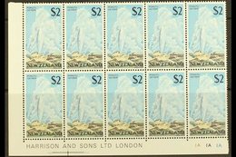 \Y 1967-70\Y $2 Geyser, SG 879, Lower Left Corner Imprint/plate Number Block Of Ten (5 X 2), Never Hinged Mint. For More - Autres & Non Classés