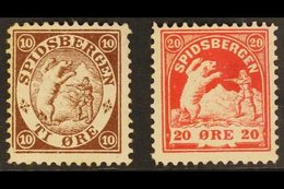 \Y SPITZBERGEN (SPIDSBERGEN)\Y 1896 20o Red And 1898 10o Brown 'Shooting The Bear' Local Stamps, Fine Mint, Fresh. (2 St - Andere & Zonder Classificatie