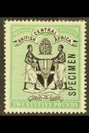 \Y 1896\Y £25 Black And Green Opt'd "SPECIMEN", Wmk CC, SG 42s, Mint Part OG, Fresh And Attractive. For More Images, Ple - Nyasaland (1907-1953)