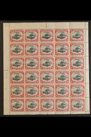 \Y 1907\Y 1d Black And Carmine Small Opt, Wmk Vertical, SG 29, COMPLETE SHEET OF THIRTY Never Hinged Mint. Fresh And Ver - Papua Nuova Guinea