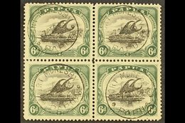 \Y 1907-98\Y Small Papua, Watermark Upright Perf 11 6d Black And Myrtle Green, SG 53, Superb Cds Used Block Of Four, Por - Papua Nuova Guinea