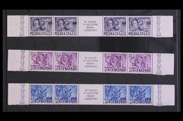 \Y 1948\Y AIRMAIL - Presidents Complete Set In Horizontal STRIPS Of FOUR Stamps With Labels In The Middle And Ornate Mar - Sonstige & Ohne Zuordnung