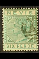 \Y 1883\Y 6d Green, SG 32, Very Fine With Part AO9 Cancel Leaving Much Of The Portrait Clear.  For More Images, Please V - St.Christopher-Nevis-Anguilla (...-1980)