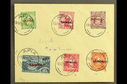 \Y 1915\Y KEVII New Zealand Overprints, Complete Set On Small Plain Cover, SG 115/21, Each With Strike Of "APIA" 19.4.15 - Samoa (Staat)