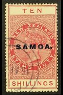 \Y 1925 - 28\Y 10s Brown Red Postal Fiscal, SG 166c, Very Fine Used. For More Images, Please Visit Http://www.sandafayre - Samoa (Staat)