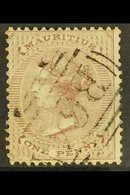 \Y MAURITIUS USED IN\Y 1860-63 1d Purple-brown With "B 64" Cancellation, SG Z5, Fine. For More Images, Please Visit Http - Seychellen (...-1976)