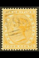 \Y MAURITIUS USED IN\Y 1883-90 4c Orange With "B 64" Cancellation, SG Z57, Very Fine. For More Images, Please Visit Http - Seychellen (...-1976)