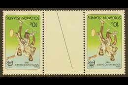 \Y 1981\Y 10c Pacific Games - Tennis WATERMARK INVERTED Variety, SG 440w, Never Hinged Mint Horiz GUTTER PAIR, Fresh & S - Salomonen (...-1978)