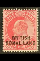 \Y 1903\Y (Oct) KEVII 1a Carmine "SOMAL.LAND" Variety, SG 26d, Fine Mint. For More Images, Please Visit Http://www.sanda - Somaliland (Protectorat ...-1959)