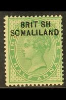 \Y 1903\Y ½a Yellow-green With Opt At Top Of Stamp With "BRIT SH" Variety, SG 1a, Mint, Small Red Red Mark On Surface. F - Somaliland (Protectoraat ...-1959)