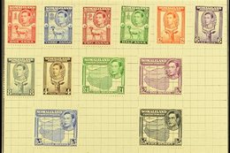 \Y 1938\Y Geo VI Set Complete, Perforated "Specimen",, SG 93s/104s, Very Fine Mint But Affixed To UPU Page. (12 Stamps)  - Somaliland (Protectorate ...-1959)