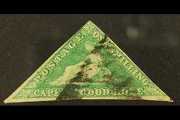 \Y 1863-4\Y 1s Bright Emerald-green, D.L.R. Printing, SG 21, Used, Two Margins, Cat.£700. For More Images, Please Visit  - Unclassified