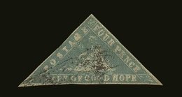\Y CAPE OF GOOD HOPE\Y 1861 4d Pale Grey-blue "Woodblock" Triangular, SG 14a, Fine Used With Neat, Clear Margins All Rou - Zonder Classificatie