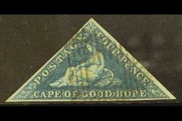 \Y CAPE OF GOOD HOPE\Y 1855-63 4d Deep Blue/white Paper, SG 6, Used With 3 Margins For More Images, Please Visit Http:// - Zonder Classificatie