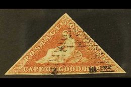 \Y CAPE OF GOOD HOPE\Y 1853 1d Pale Brick Red On Deeply Blued Paper, SG 1, Used With 3 Margins, Cat £450. For More Image - Zonder Classificatie