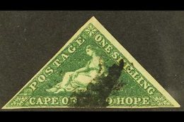 \Y CAPE OF GOOD HOPE\Y 1855 1s Deep Dark Green, SG 8b, Good Used With Clear Margins And Strong Colour, Heavyish Cancel T - Ohne Zuordnung