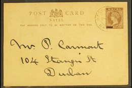 \Y NATAL\Y 1894 (24th Aug) ½d Stationery Postcard To Durban, Cancelled By Upright "WESSELSNEK / NATAL" C.d.s. Postmark,  - Unclassified