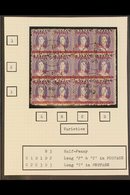 \Y NATAL\Y 1895 ½d On 6d Violet Surcharge, SG 114, Cds Used BLOCK Of 12 (4x3) Containing One "EALF-PENNY", Three Long "T - Unclassified