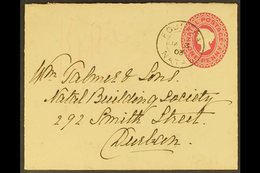 \Y NATAL\Y 1903 (Jan 3rd) 1d Postal Stationery Envelope To Durban Bearing A Seldom Seen "EQUEEFA" Cds, Umzinto Transit M - Unclassified