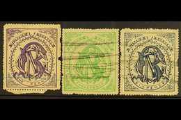 \Y NATAL\Y NATAL GOVERNMENT RAILWAY 1880 1d Violet, 3d Green & 6d Blue, Used With Faults, A Rare Trio (3 Stamps) For Mor - Non Classés