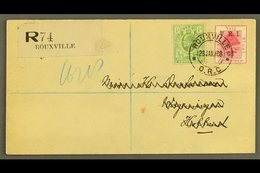 \Y ORANGE RIVER COLONY\Y 1908 Registered Cover From Rouxville To Holland (address Overwritten) Franked Ed VII ½d Green A - Non Classés