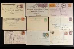 \Y 1913 - 25 "HEADS" COVER GROUP\Y Attractive Group Of Covers And Cards Franked With Values To 1s, Including Flown And R - Unclassified