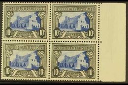 \Y 1933-48\Y 10s Blue & Charcoal, SG 64ca, Fine Mint Marginal Block Of 4 (2 Stamps Nhm). Lovely Multiple (4 Stamps) For  - Non Classificati