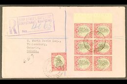 \Y 1939\Y Reg'd Cover To Canada, Franked With 1d BOOKLET PANE Of 6 Plus 1d Single, SG 56, Ex Booklet SG SB13 Or SB14, Ne - Unclassified
