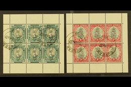 \Y BOOKLET PANES\Y 1937 ½d & 1d  Blank Margins COMPLETE PANES OF SIX, SG 75ca, 56f, Very Fine Used And Scarce Thus (2 Pa - Non Classés