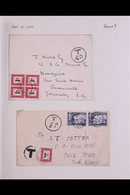 \Y POSTAGE DUES\Y 1950-8 USED ON COVERS COLLECTION presented On Pages, We See Nine Covers Including 1d Block Of Four On  - Unclassified