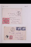 \Y POSTAGE DUES\Y 1950-8 USED ON COVERS COLLECTION presented On Pages, We See Nine Covers Including 1d Block Of Four On  - Non Classés