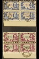 \Y 1935\Y Silver Jubilee Complete Set, SG 31/34, Fine Cds Used Lower Marginal BLOCKS Of 4, 1d & 2d (this With Small Perf - Rhodésie Du Sud (...-1964)