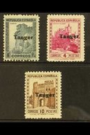 \Y TANGIER\Y 1939 HIGH VALUES Group With 1 Peseta (SG 99, Ed 124), 4 Peseta Magenta (SG 101, Ed 126) & 10 Peseta Brown ( - Other & Unclassified