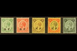 \Y NYASALAND-RHODESIAN FORCE\Y 1916 "N.F." Overprints On Nyasaland Complete Set, SG N1/N5, Very Fine Mint. (5 Stamps) Fo - Tanganyika (...-1932)