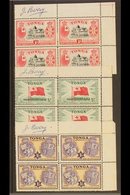 \Y 1951\Y Treaty Of Friendship Complete Set, SG 95/100, Mint Corner BLOCKS Of 4, All Signed In The Margins By The Design - Tonga (...-1970)