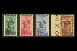 \Y ZONE A\Y 1948 Airmail Set With "A.M.G. F.T.T." Ovpts, Sassone S.42, Never Hinged Mint, 100L To 500L Values Signed Mül - Sonstige & Ohne Zuordnung