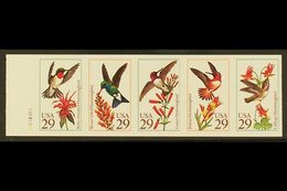 \Y 1992 IMPERF PROOF BOOKLET PANE\Y 9c Hummingbirds Imperf Proof Booklet Pane Of Five In Finished Design, Scott 2646aPi, - Andere & Zonder Classificatie