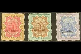 \Y 1895\Y 2r, 3r And 5r Overprinted On India, SG 19/21, Fine Mint. (3 Stamps) For More Images, Please Visit Http://www.s - Zanzibar (...-1963)