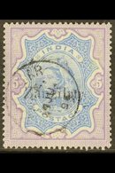 \Y 1895-96\Y 5r Ultramarine And Violet Of India With "Zanzibar" Overprint, SG 20, Fine Used. For More Images, Please Vis - Zanzibar (...-1963)