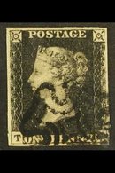 \Y 1840\Y 1d Black 'TB' Plate 5, SG 2, Used With 4 Margins & Black MC Cancellation Which Leaves The Profile Clear. A Fre - Zonder Classificatie