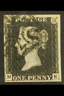 \Y 1840\Y 1d Black 'ME' Plate 5, SG 2, Used With 4 Margins & Neat Black MC Pmk Over One Corner. Fresh And Attractive. Fo - Zonder Classificatie