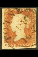 \Y 1841\Y 1d Red-brown Used With With Black "Totnes" TOWN CDS CANCEL, SG 8o, Two Margins, Cat £825. For More Images, Ple - Andere & Zonder Classificatie