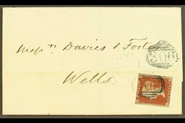 \Y 1852\Y (10 Jul) Entire From Frome To Wells, Franked 1d Red Imperf (3 Margins) Tied By "306" Numeral In A Distinctive  - Sonstige & Ohne Zuordnung