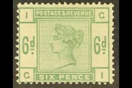 \Y 1883-84\Y 6d Dull Green, SG 194, Mint Very Lightly Hinged, Cat £625. For More Images, Please Visit Http://www.sandafa - Autres & Non Classés
