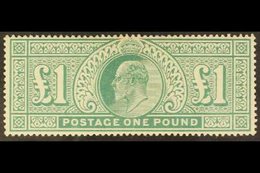 \Y 1902-10\Y £1 Dull Blue- Green De La Rue, SG 266, Never Hinged Mint, Light Corner Bend Not Easy To See. For More Image - Unclassified