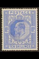 \Y 1911\Y 10s Blue, Somerset House Printing, Ed VII, SG 319, Superb Mint Og, Well Centered With Vivid Colour And Very Li - Unclassified