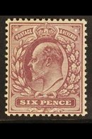 \Y 1911\Y 6d Dull Purple, "Dickinson" Paper, Somerset House Printing, SG 301, Superb Well Centred Mint. For More Images, - Non Classés